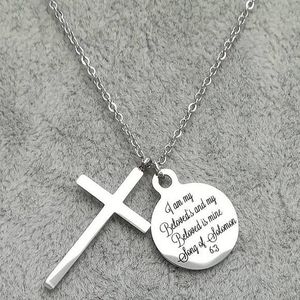 Christian Bible Verse Scripture Cross Necklace